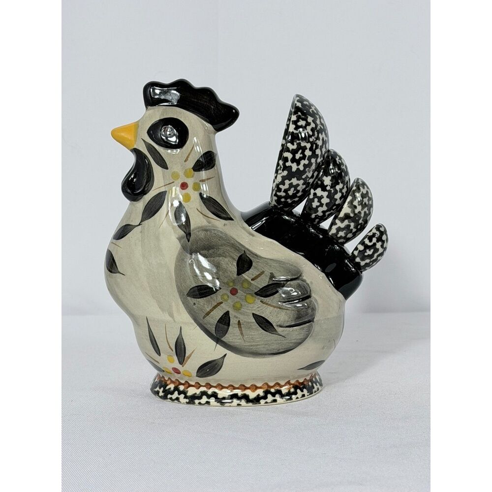 Temp-tations by Tara Old World Black Chicken Measuring Spoon Holder Set 5pc
